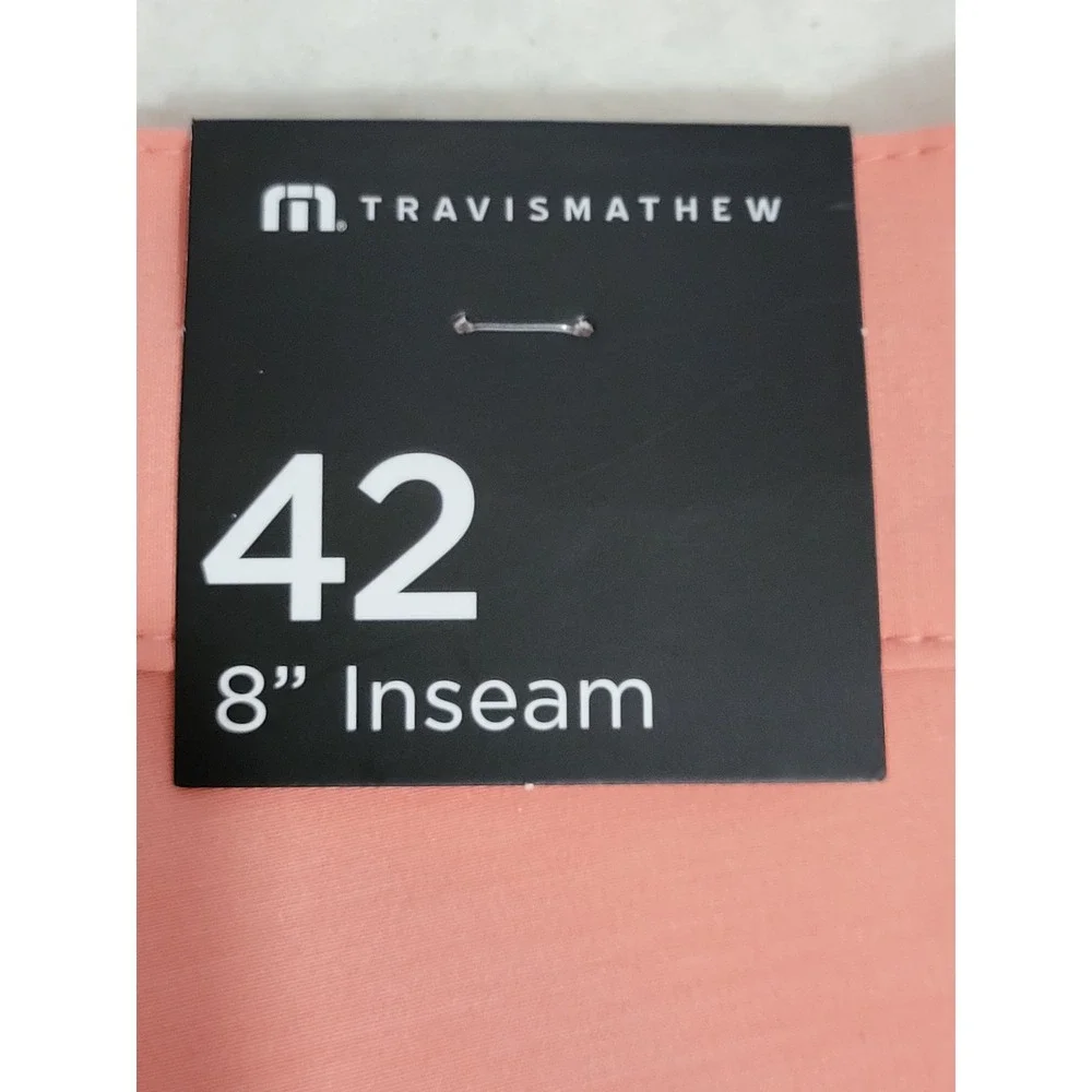 Travis Mathew Tech Chino Shorts Mens Size 42 Coral Orange 8
